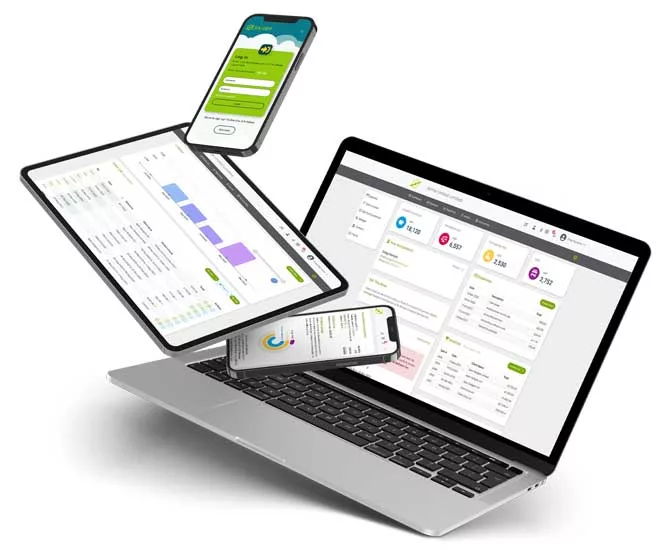 four devices showing joy pilot software