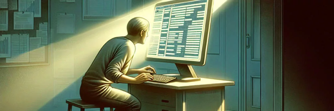 Illustration of a person navigating through online tax return forms