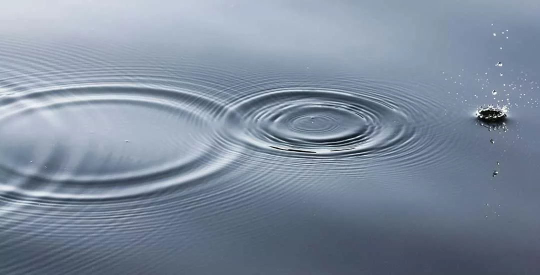 ripples left behind after a stone has been skimmed across a lake surface
