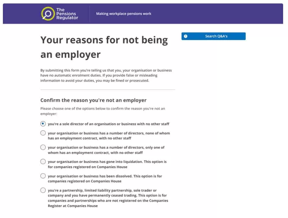 pensions regulator screen
