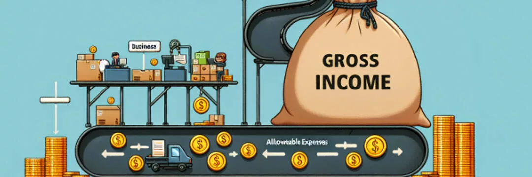 Comparison of gross income and taxable profits for self-employed individuals