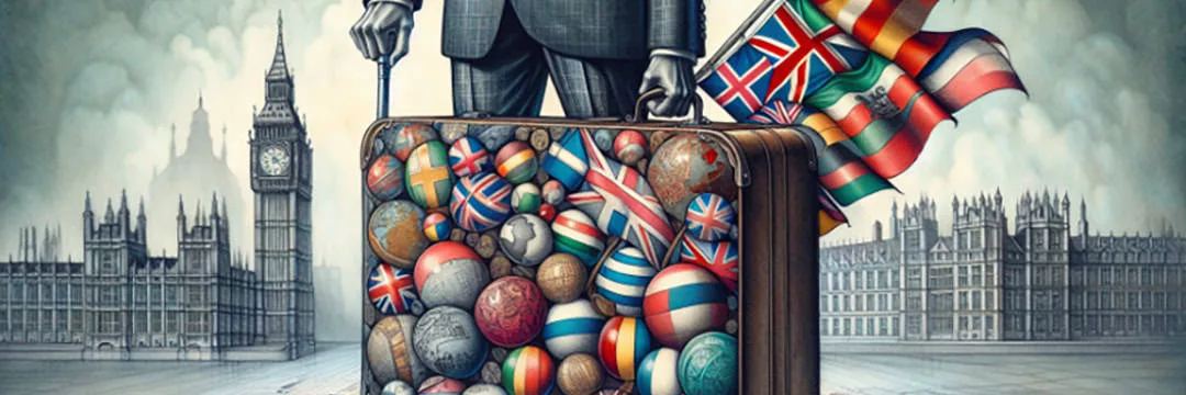 Illustration of a person with a suitcase representing non-dom status
