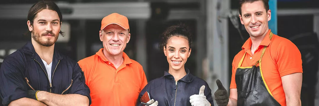 different people representing various employment statuses including self employment and traditional employment working for the same company.