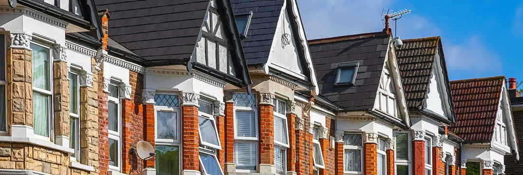 row of london suburban houses