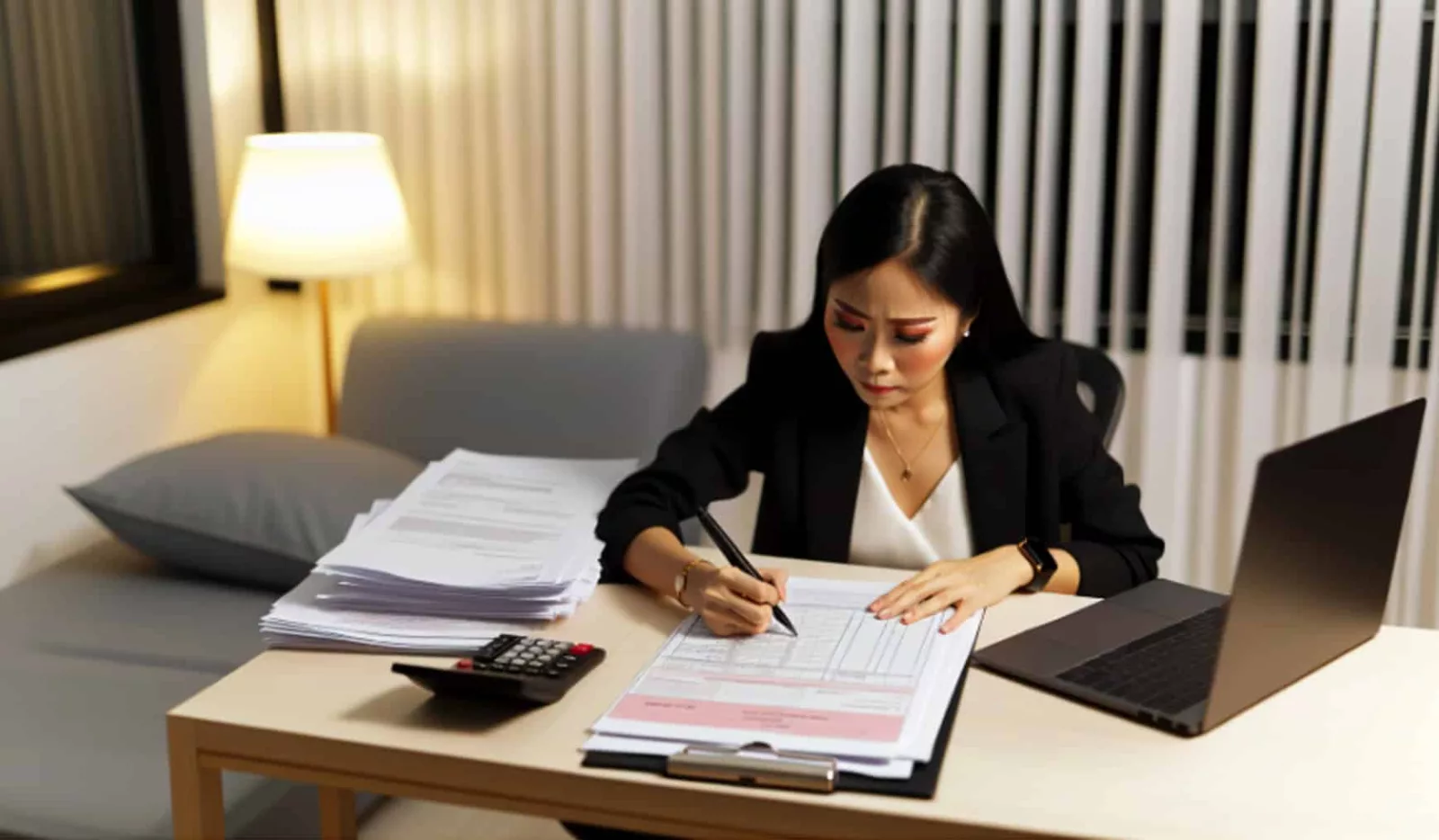 Photo of a business owner filling out VAT registration forms