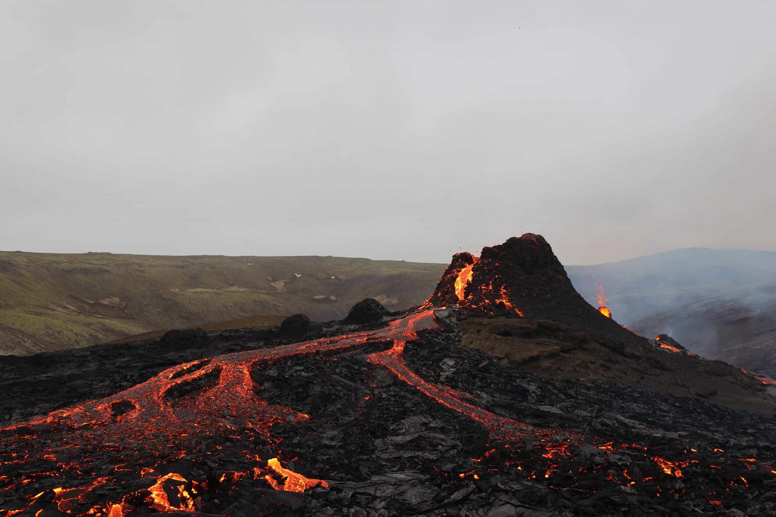 Volcanic eruption landscape to pair with an article about corporation tax increases
