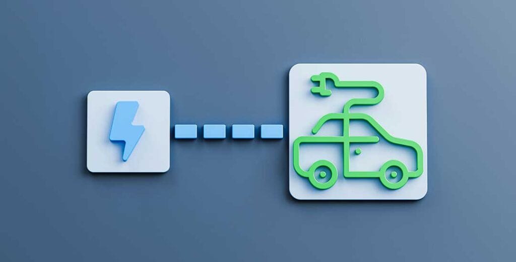graphic representing charging an electric car